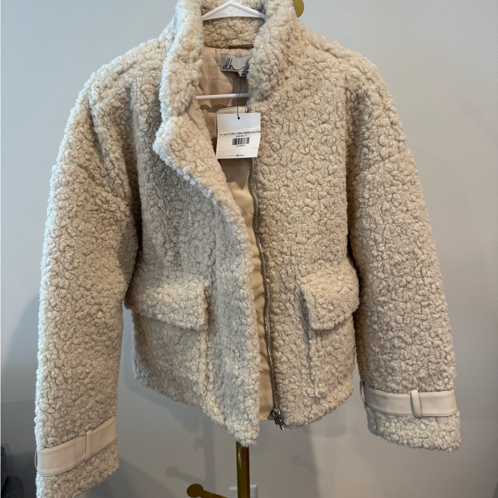 dh NEW YORK Cream Teddy Jacket Cozy Fleece Style